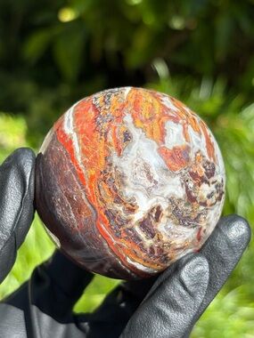 Self Standing Warring State Agate Crystal Sphere with Natural Imperfections